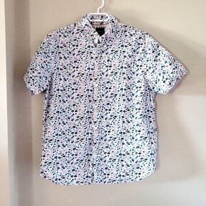 Ricky Singh Cactus Man Short Sleeve Button Down Shirt Men's Large Slim Fit